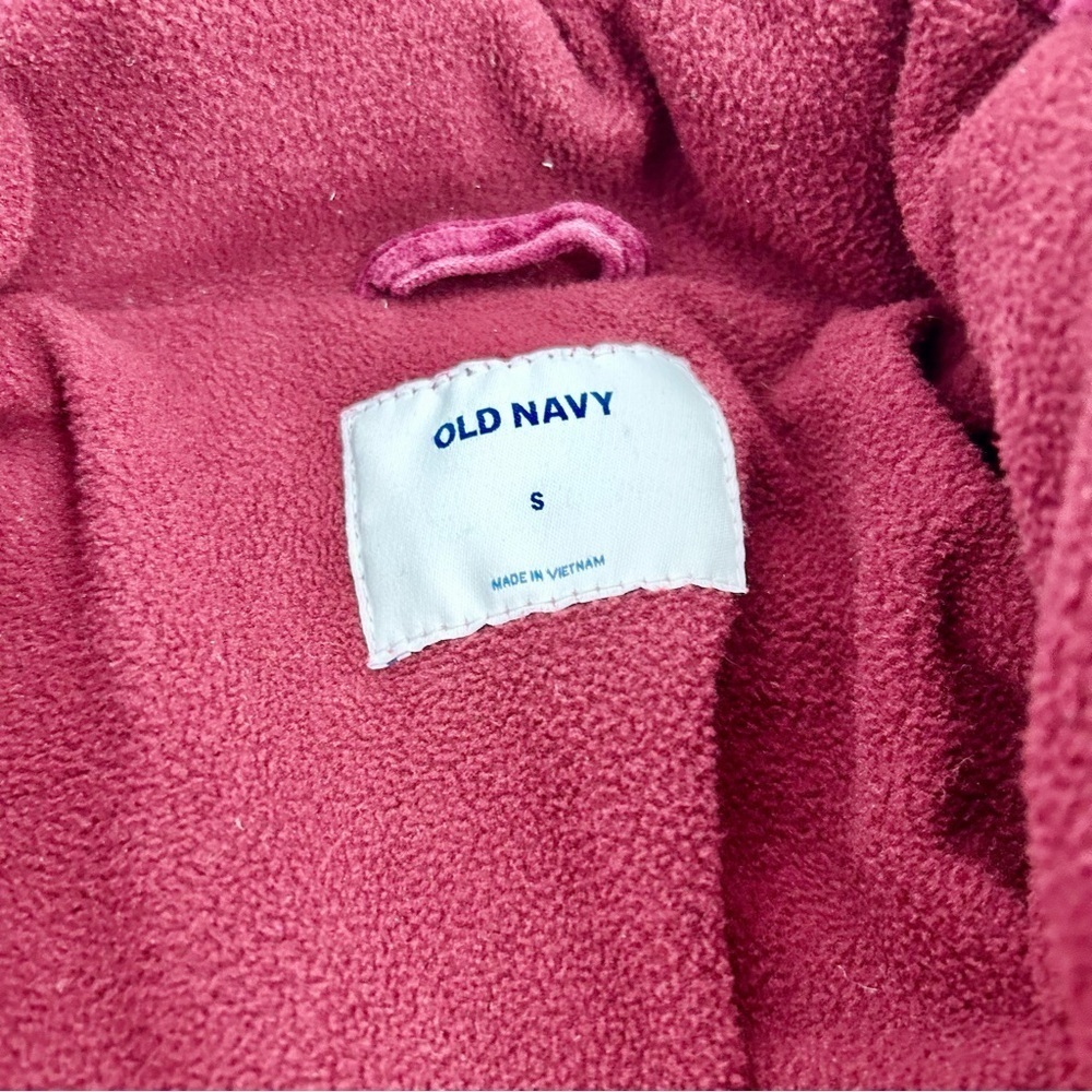 Old Navy Burgundy Boxy Full Zip frost free corduroy puffer jacket Small‎ - Picture 7 of 9